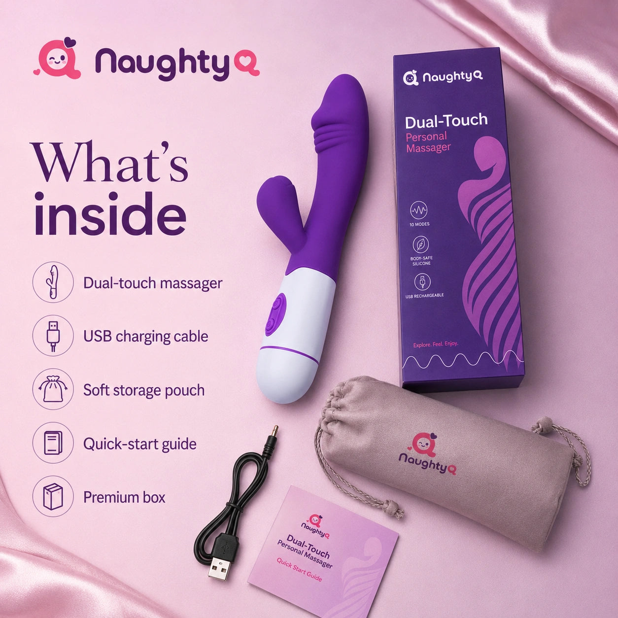 Taraang Dual-Touch Rechargeable Personal Massager